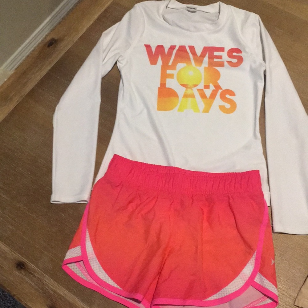Long sleeve pool shirt with matching shorts
